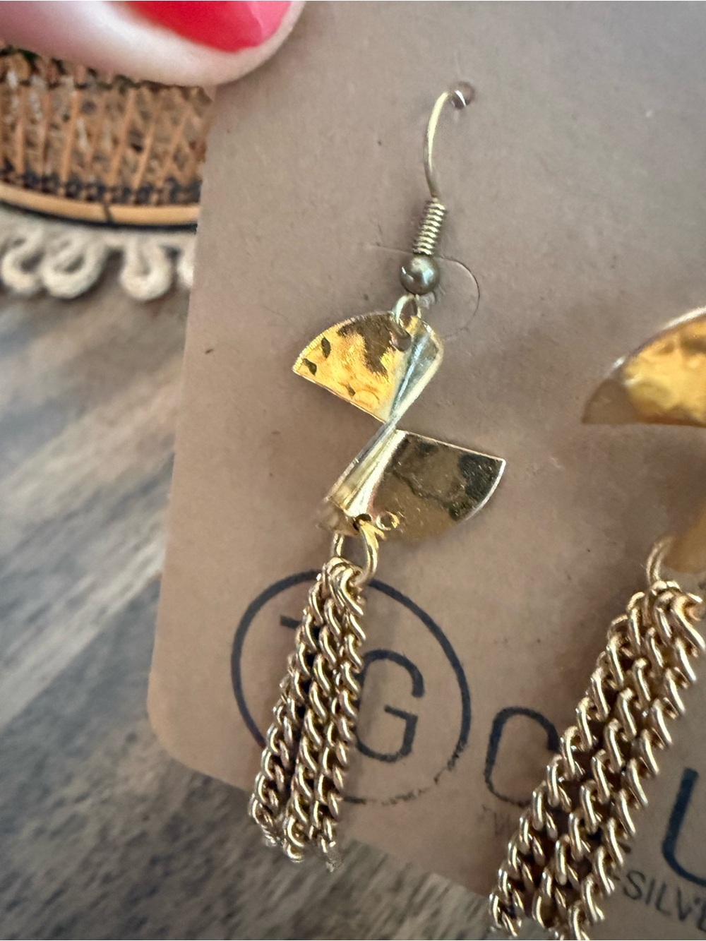 Twisted Silver- Gold Tassel Chain Drop Earrings